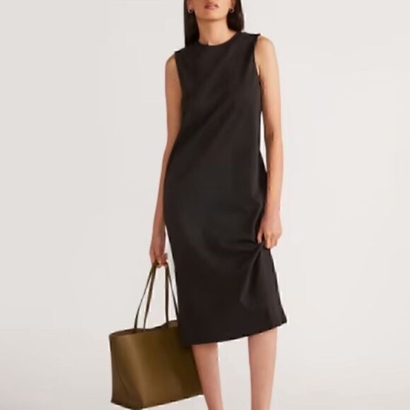 NWT Everlane The Long Weekend Midi Tank Dress Black Small - Picture 1 of 3